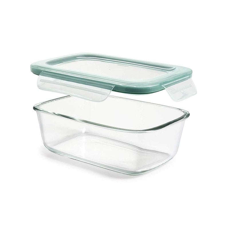 Shopeum Rectangular Glass Storage Bowl Set Borosilicate Meal Prep Airtight StorageServing Food Containers Lids Lunch Tiffin Box Rectangle Container BPA Free Leakproof Seal Snap Lock 1000ML - Image 1