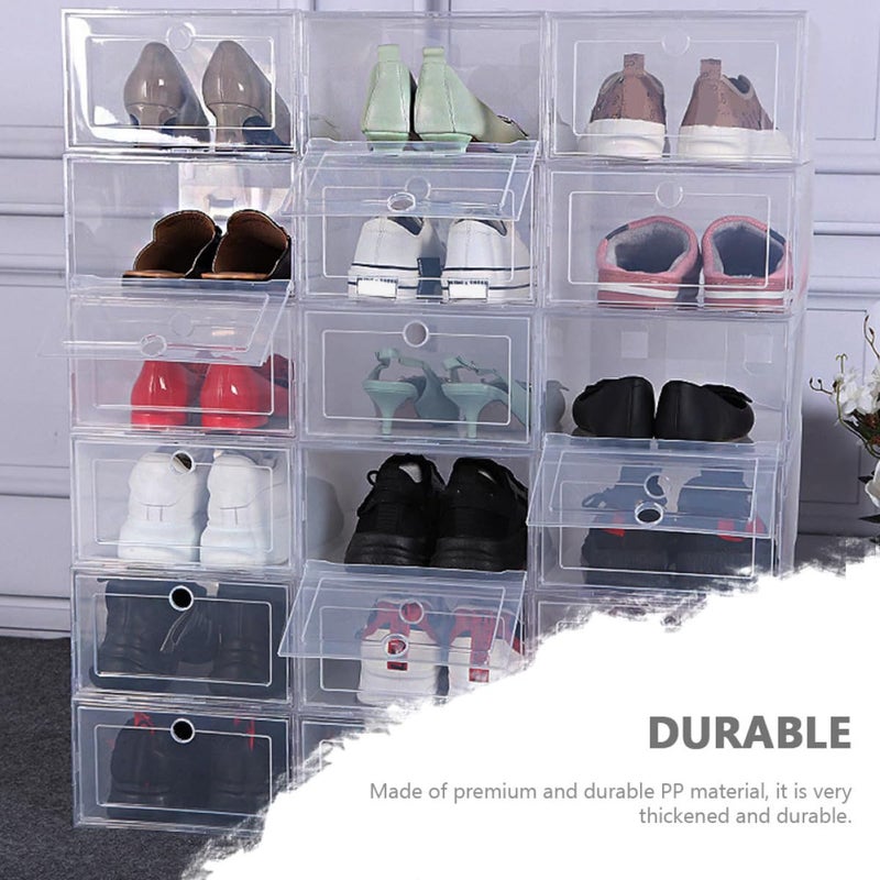Kichvoe Pp Plastic Shoe Storage Boxes 4pcs Drawer Style Stacked Shoe Organizer For Closet - Image 5