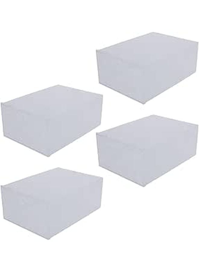 Kichvoe Pp Plastic Shoe Storage Boxes 4pcs Drawer Style Stacked Shoe Organizer For Closet - Image 1