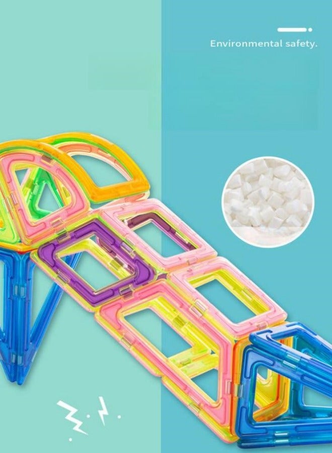 ميكسد 60 قطعة المغناطيسي بناء كتلة مجموعة ، مع مربع التخزين ، ديي لعبة تعليمية - Image 4