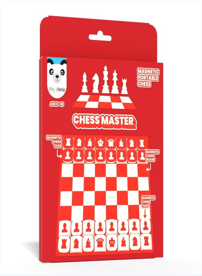 Play Panda Magnetic Chess Master Crimson Red Magnetic Chess Board for Kids - Image 1