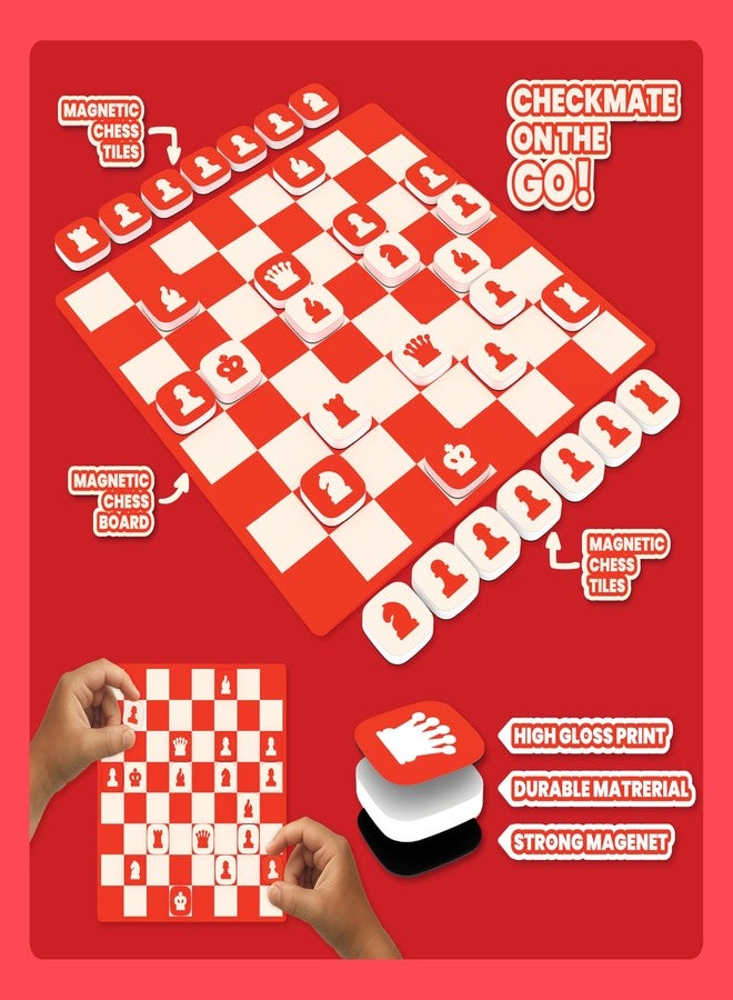 Play Panda Magnetic Chess Master Crimson Red Magnetic Chess Board for Kids - Image 4