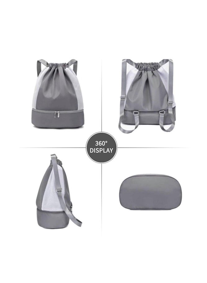 SHABILI Drawstring Gym Sacks for Men ,Women and Ladies, Lightweight Sports Bag Yoga Bag Backpack Back Bag With Shoe Compartment, Nylon Tourist Bag Duffle Bag College Backpack for Gym Travel Cycling Daily Use - Image 5