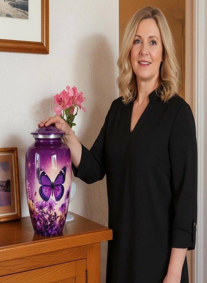 Olivia Memorials جرة فراشة تذكارية من أوليفيا لحفظ رماد النساء - جرار حرق جثث النساء البالغات - جرار كبيرة للأم - Image 2