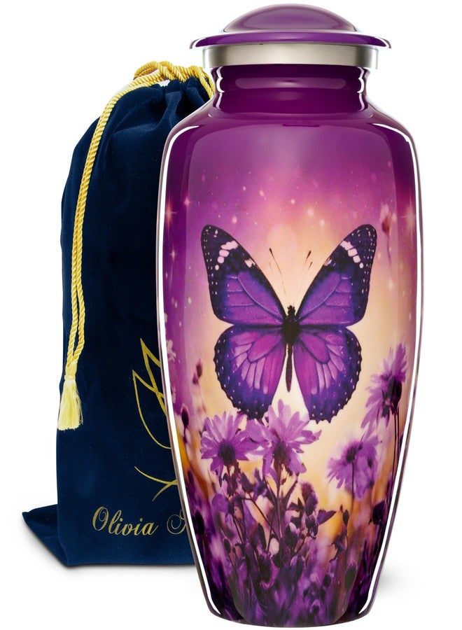 Olivia Memorials جرة فراشة تذكارية من أوليفيا لحفظ رماد النساء - جرار حرق جثث النساء البالغات - جرار كبيرة للأم - Image 1
