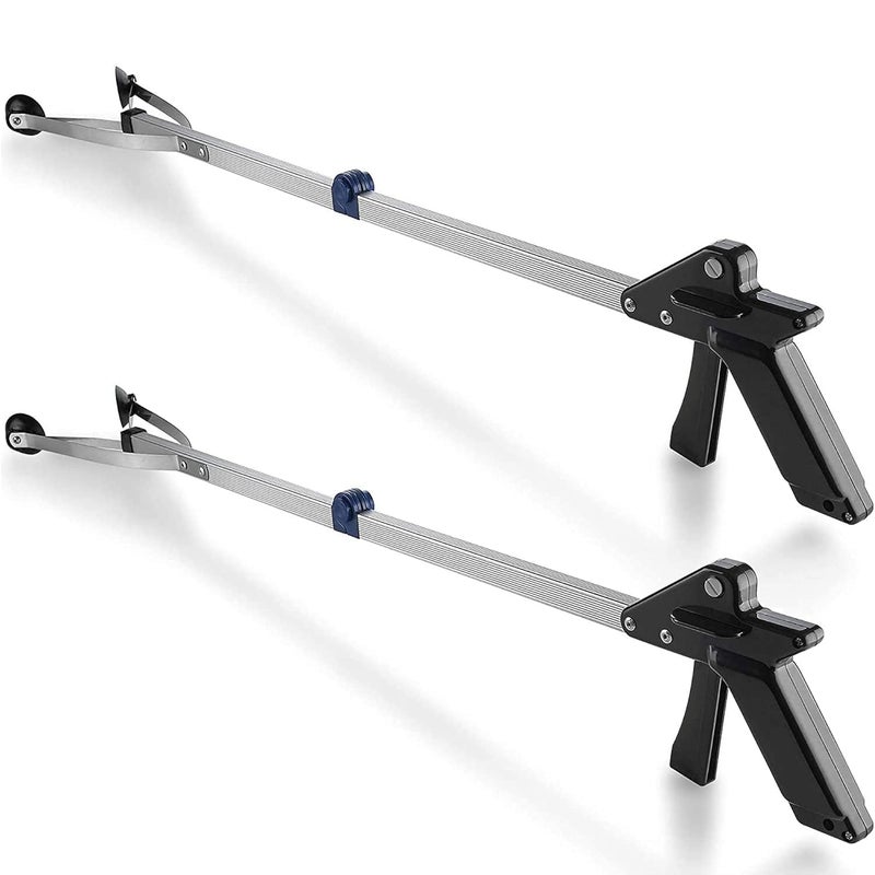MEDca Reacher Grabber Tool - (2-Pack) - Gripping Device - Lightweight Durable Folding Claw Extends Arm Reach to 32 Inches Ideal Indoor and Outdoor Reaching Mobility Aid and Trash Grabber Picker Upper Tool - Image 1