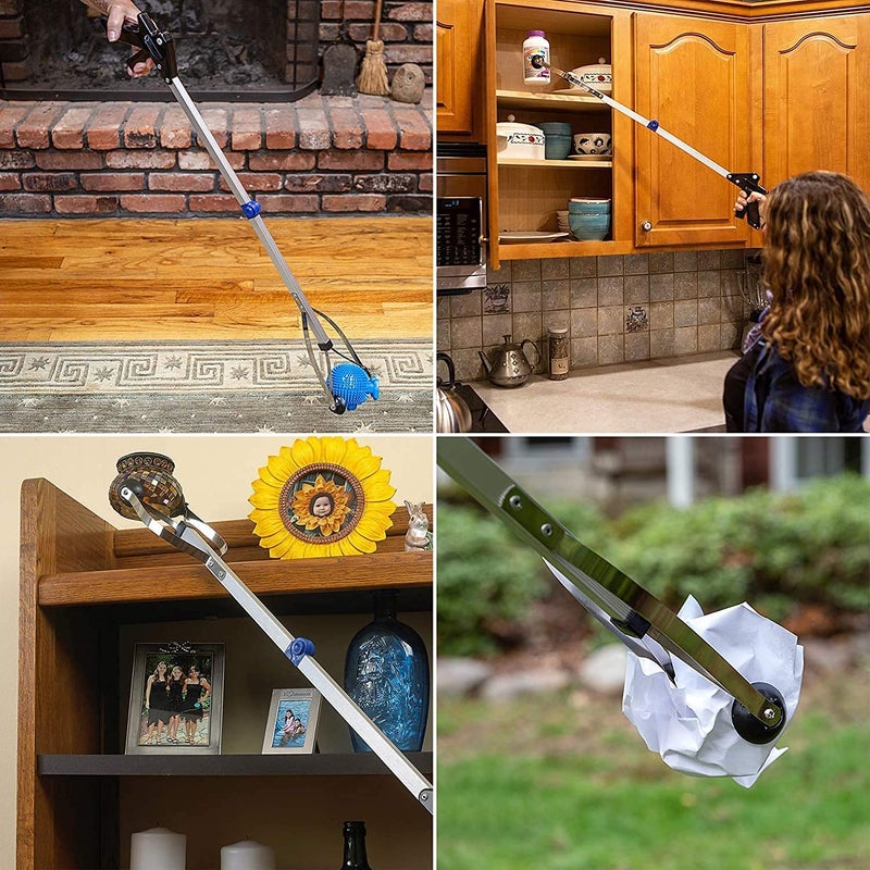 MEDca Reacher Grabber Tool - (2-Pack) - Gripping Device - Lightweight Durable Folding Claw Extends Arm Reach to 32 Inches Ideal Indoor and Outdoor Reaching Mobility Aid and Trash Grabber Picker Upper Tool - Image 4