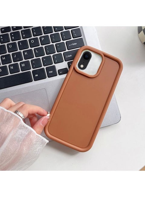 Case Cover For iPhone XR Shockproof Frame Frosted TPU Phone Case Brown