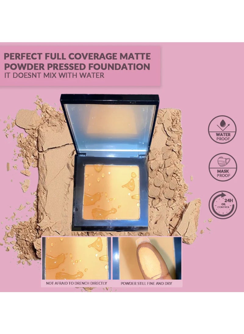 IDA Beauty - Glam It! Perfect Full Coverage Matte Powder Pressed Foundation | 2-in-1 Setting & Foundation | Matte Finish, Long-Lasting, Lightweight | Vegan, Halal, Cruelty-Free - Image 1