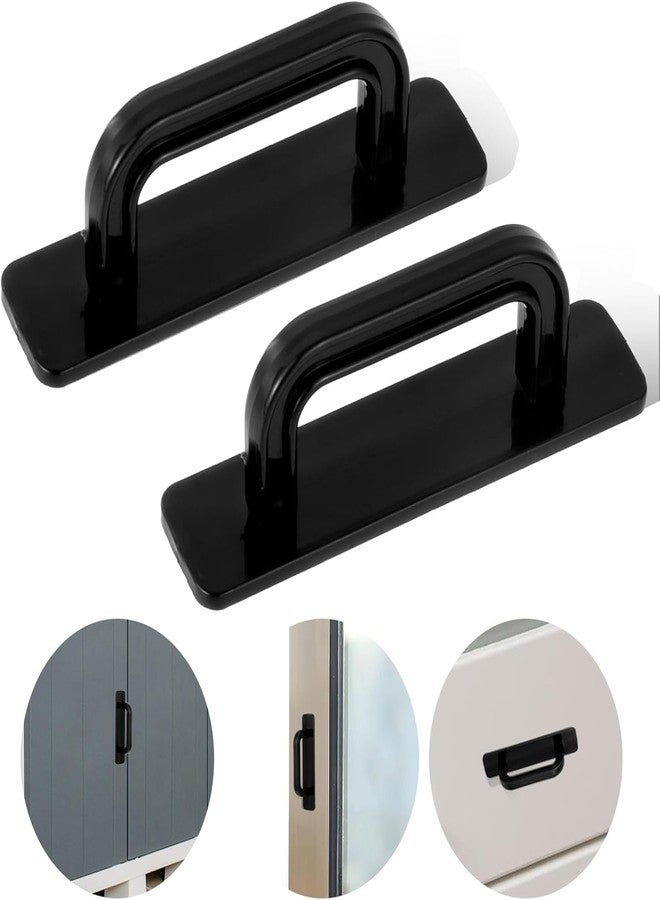 DHVSAM Adhesive Cabinet Handles, Self-Stick Instant Cabinet Handles Alloy No Drilling Push Pull Handles Helper for Kitchen Cabinet Drawer Window Sliding Closet (Plastic Small, 2 Pcs) - Image 1
