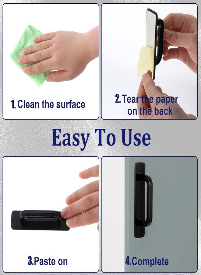 DHVSAM Adhesive Cabinet Handles, Self-Stick Instant Cabinet Handles Alloy No Drilling Push Pull Handles Helper for Kitchen Cabinet Drawer Window Sliding Closet (Plastic Small, 2 Pcs) - Image 2