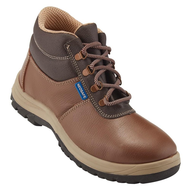 NEOSAFE Centaur A2025_7, High Ankle Brown Executive Safety Shoes ISI Marked with Steel Toe Size 7 - Image 1