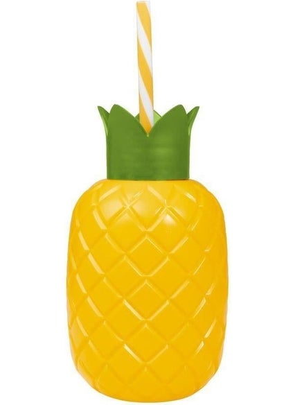 HEREVIN 720 cc Pineapple Water Bottle with Straw  - Image 1