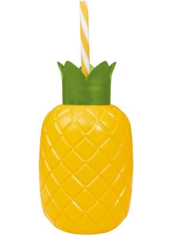 HEREVIN - 720 cc Pineapple Water Bottle with Straw - Image 1