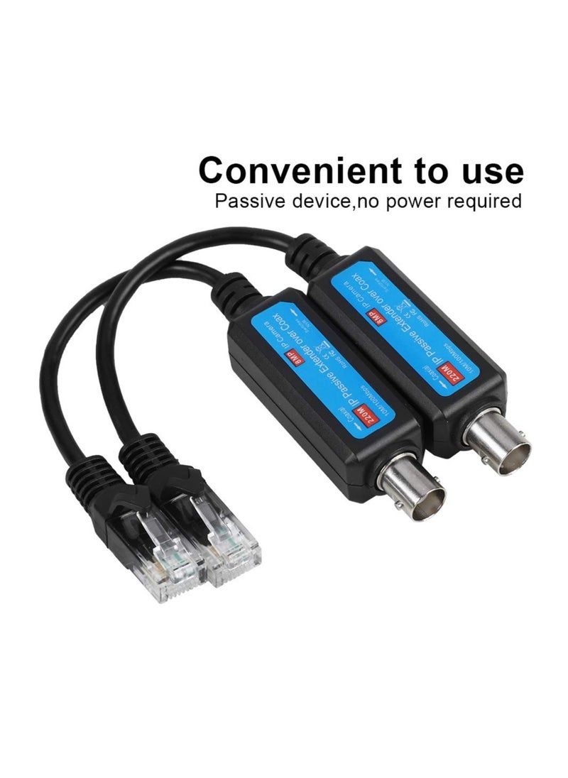 SYOSI - 10/100Mbps Network Transmitter, IP Passive Extender Ethernet Over Coax, 1CH Passive IP Network Coaxial Transmitter Receiver Extender for IP NVR Camera(1Pair ) - Image 1