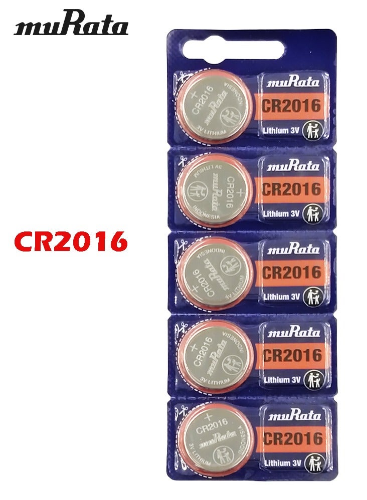 عبوة من 5 بطاريات ليثيوم عملة CR2016 فضية