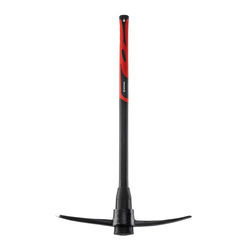 INTERTOOL Pick Axe for Digging - 36â€ Heavy Duty Garden Mattock Pickaxe - Rust Resistant Steel with Adze Hoe & Shock Absorbing Fiberglass Anti-Slip Handle - Cultivate, Loosen Soil, Dig - HT08-0305 - Image 1