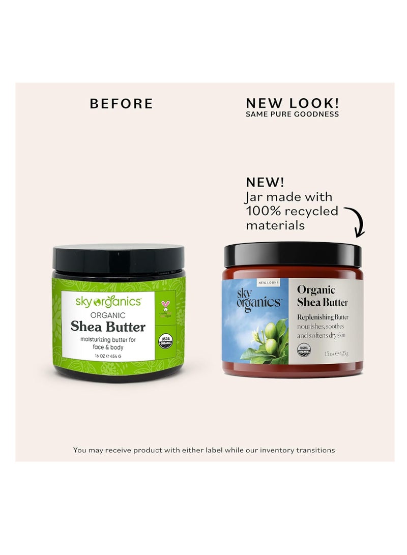Sky Organics Organic Shea Butter, 15 oz - Nourishes, Soothes, and Softens Dry Skin - Raw & Unrefined - Essential Fatty Acids & Antioxidants - Natural, Vegan & Cruelty Free - Skin Care & Self Care - Image 2