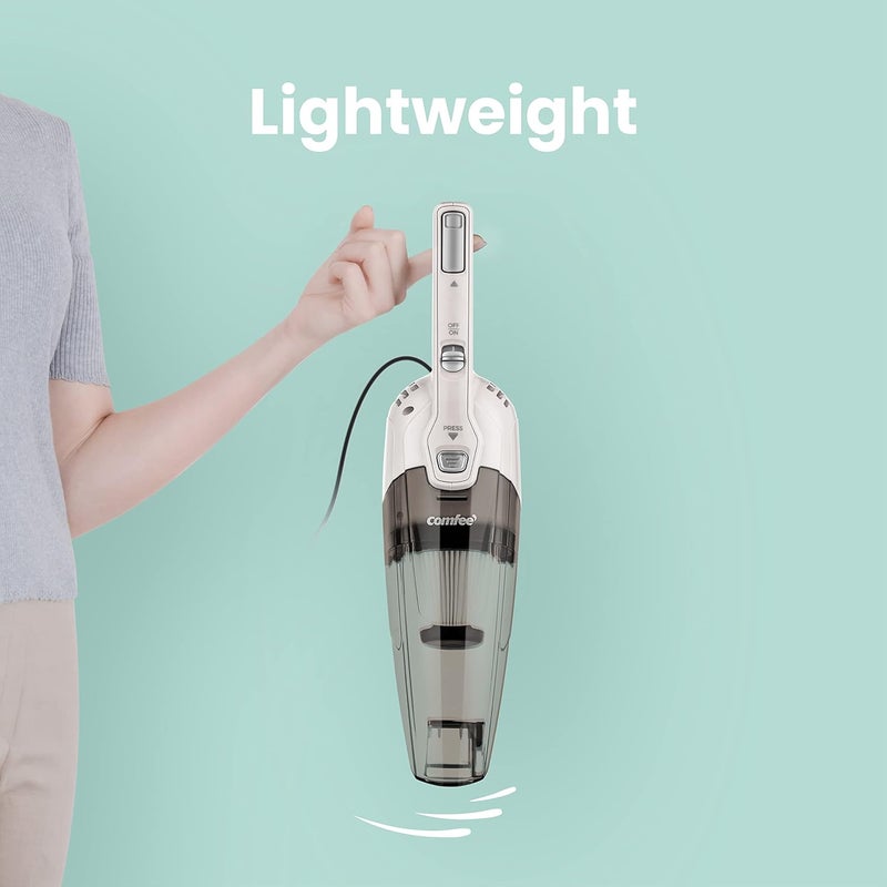 FITTO 2-in-1 Handheld & Stick Vacuum Cleaner, 600W, 16000Pa Suction, 5M Long Cord, Lightweight, Powerful, 0.5L Large Capacity, Ideal for Home, Carpet, and Car Cleaning - Image 4