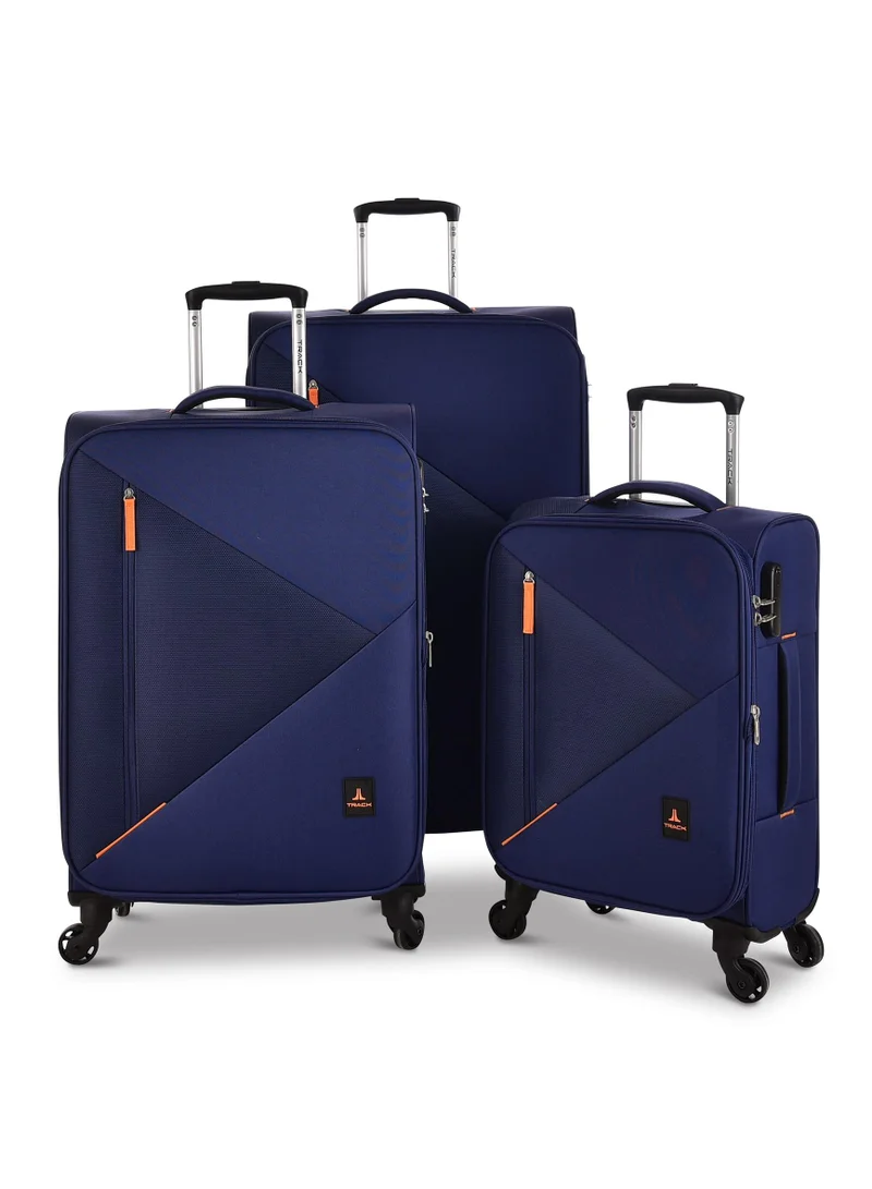 Track track luggage set 3 pcs soft unisex trolley travel bag with bright colors urban style lg003/3p