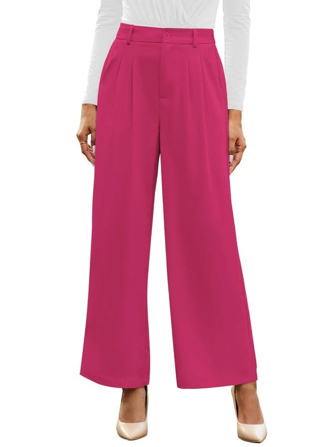 GRAPENT Women's High Waisted Dress Pant, Magenta, Large - Image 1