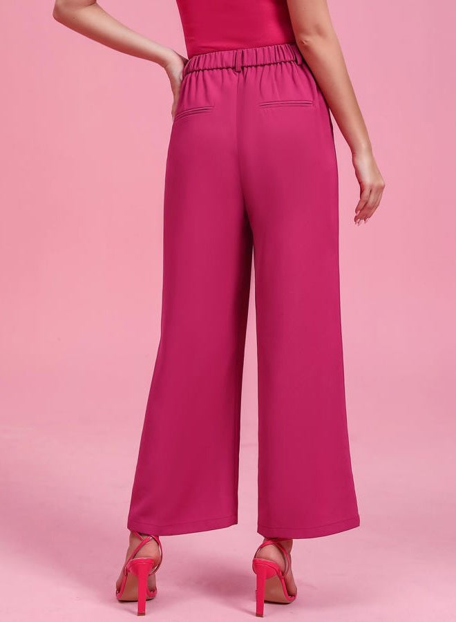 GRAPENT Women's High Waisted Dress Pant, Magenta, Large - Image 5