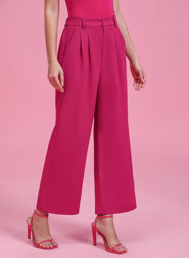 GRAPENT Women's High Waisted Dress Pant, Magenta, Large - Image 2