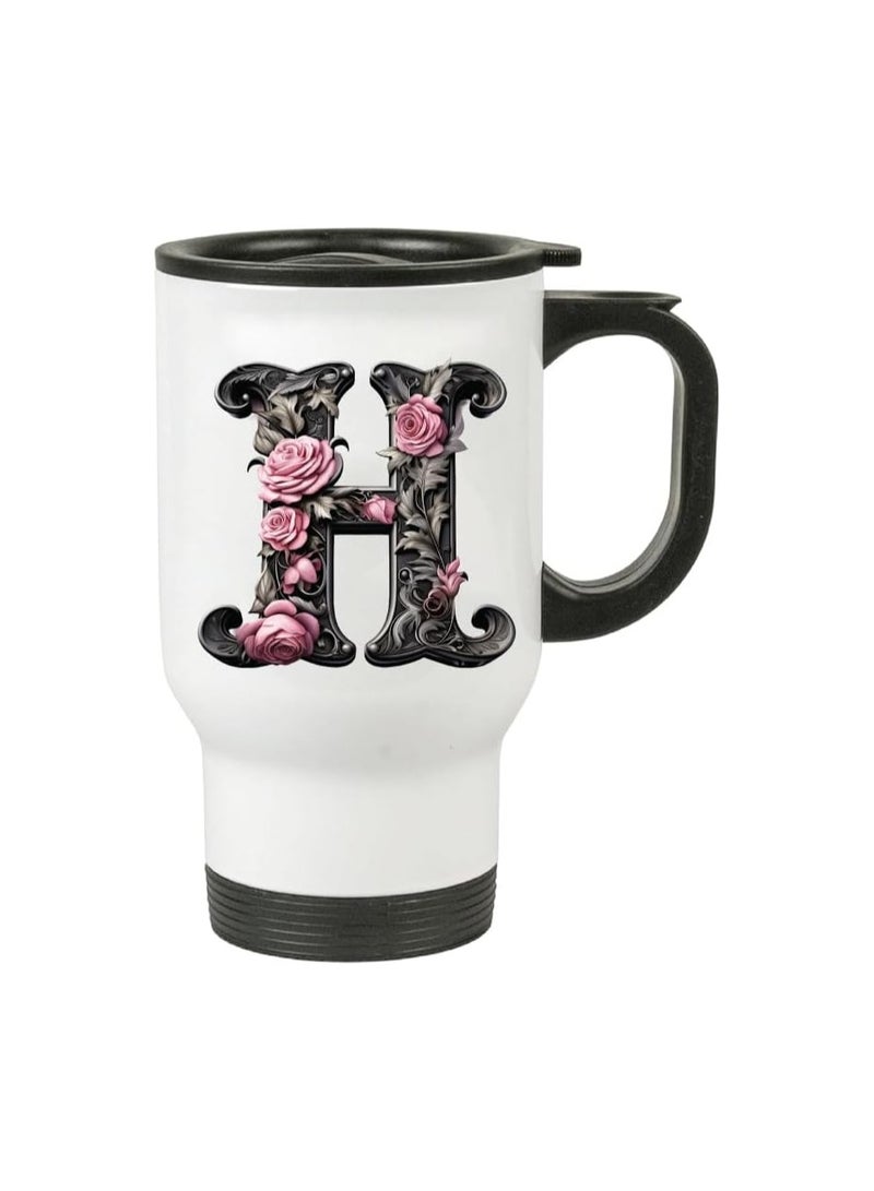 برينت شوب فور مي كوب سفر مطبوع عليه حرف أولي - قهوة - شاي أو مشروبات ساخنة وباردة - آمن للاستخدام في غسالة الأطباق - مثالي لمحبي القهوة والشاي - Image 2