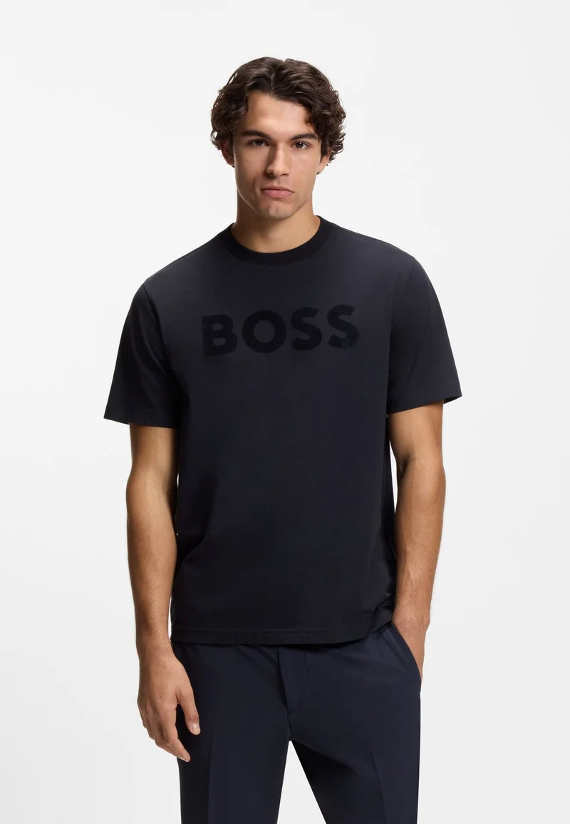 BOSS Relaxed-fit T-shirt in stretch cotton with tonal logo