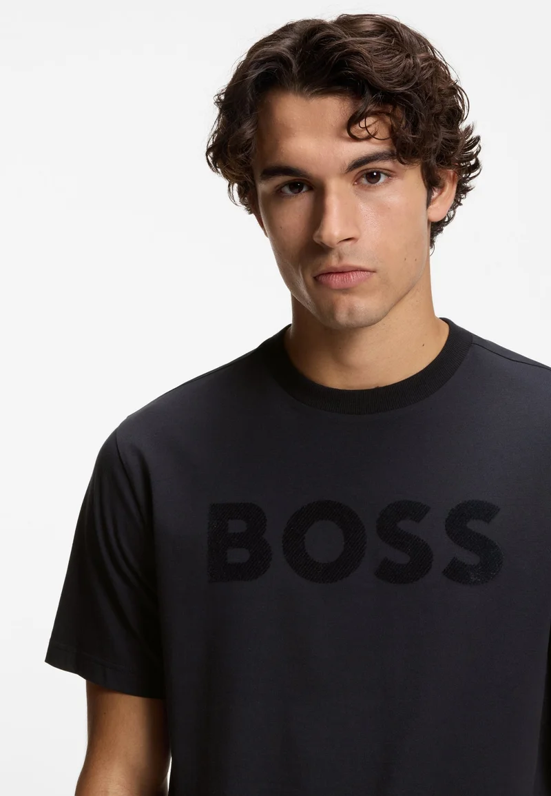 BOSS Relaxed-fit T-shirt in stretch cotton with tonal logo