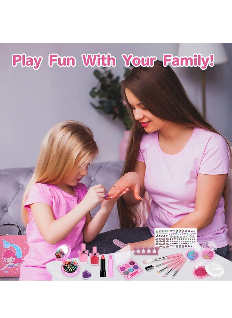 null - Kids Makeup kit for Girl, 20PCS Washable Makeup Set Toy with Real Cosmetic Case, Safe & Non-Toxic Kids Makeup Set  for 3-10 Years Old Kid - Image 1