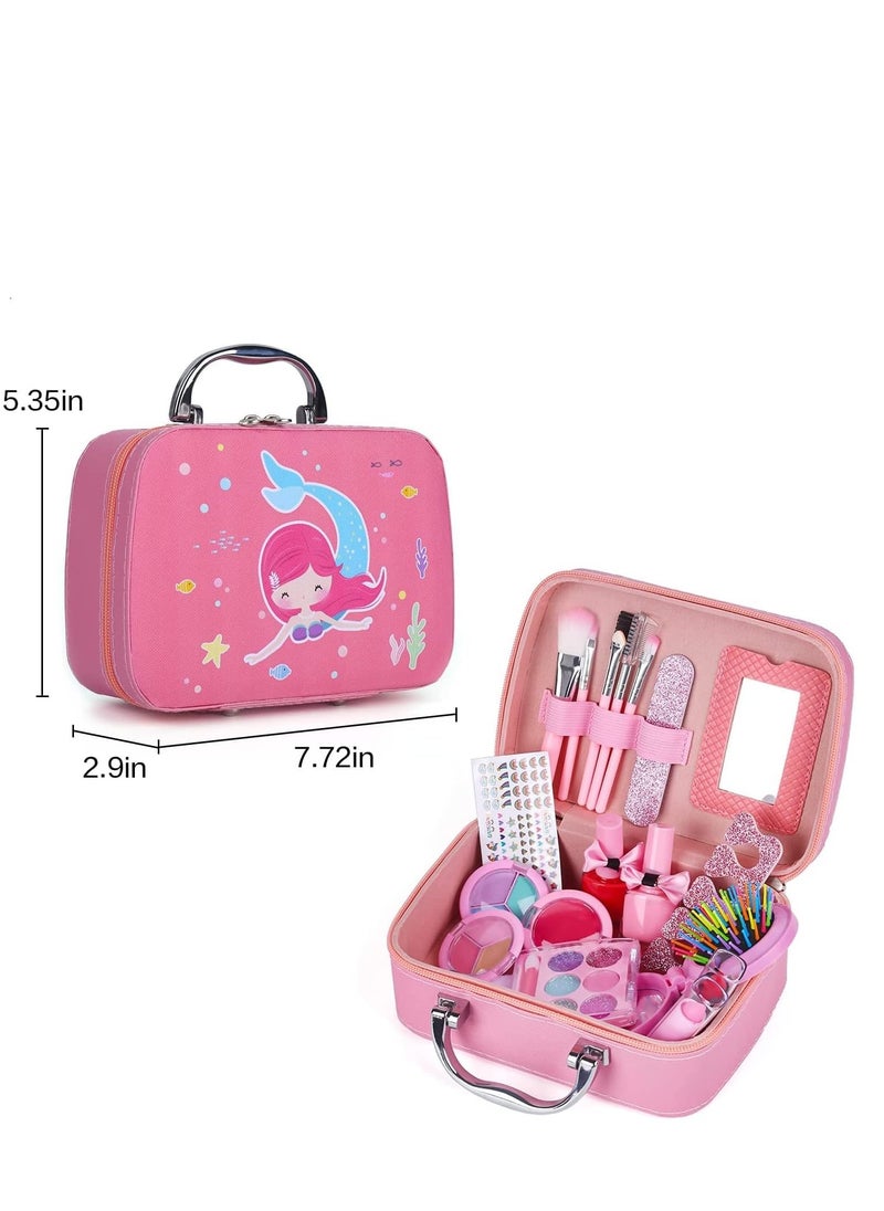 null - Kids Makeup kit for Girl, 20PCS Washable Makeup Set Toy with Real Cosmetic Case, Safe & Non-Toxic Kids Makeup Set  for 3-10 Years Old Kid - Image 1