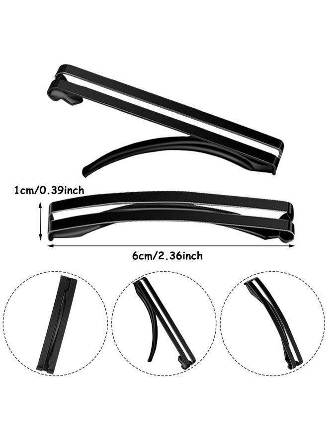 WILLBOND 48 Pieces No Slip Metal Hair Clips Hairpin Open Center Metal Barrettes 2.36 x 0.39 Inch Snap Button Hairpin for Women, Gold Silver Black and Coffee - Image 3