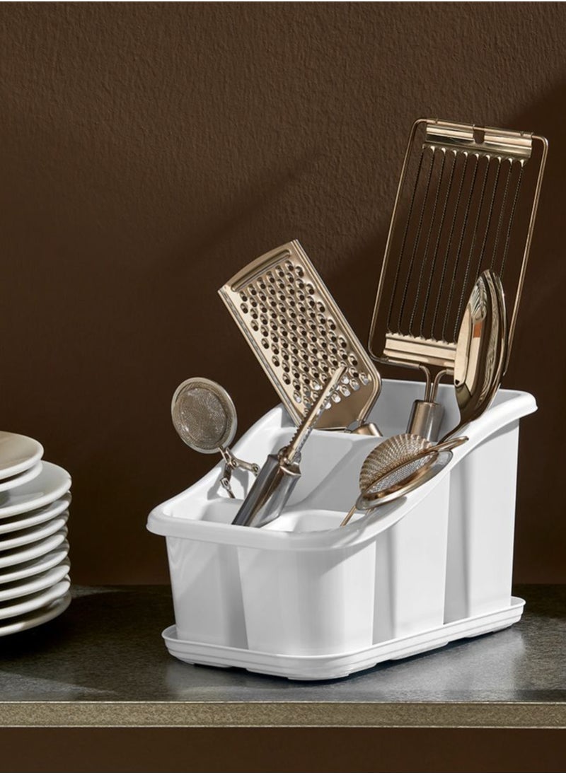 dunya Plastic Cutlery Drainer with Plate 20X13X15 CM  - Image 2