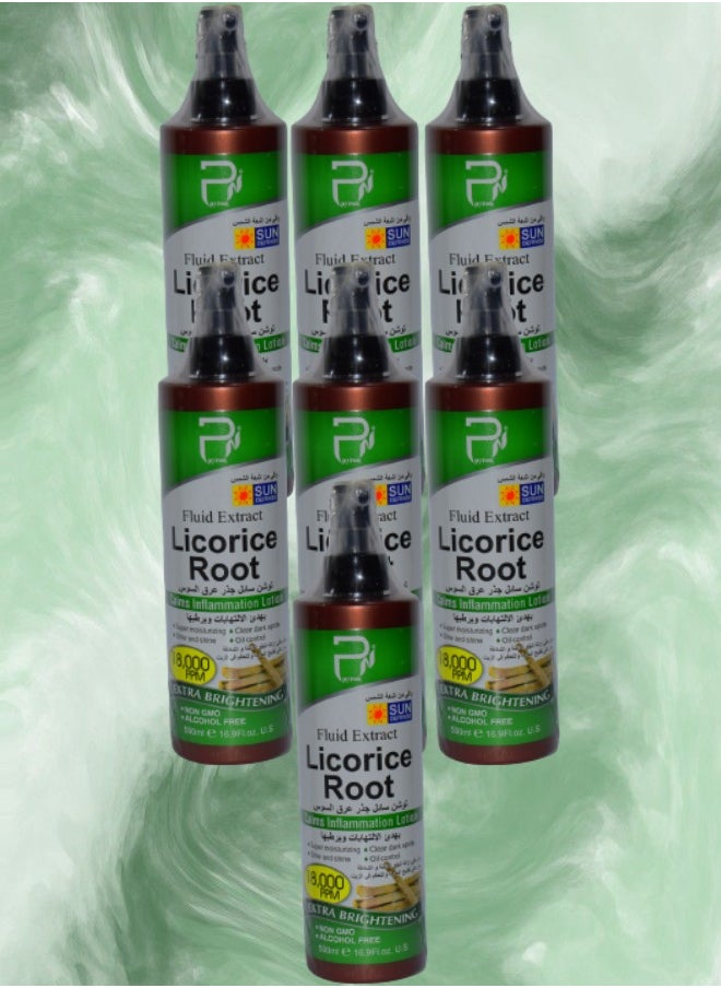 PYRON 7 Pieces Licorice Root Fluid Extract Lotion Extra Brightening 500ml  - Image 1