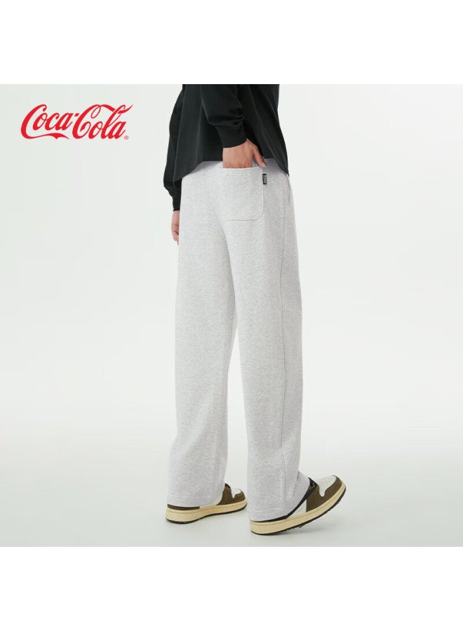 Coca-cola Men's Casual Pants Autumn Winter American Style Wide-leg Embroidered Straight-leg Sweatpants Black (fleece Lined) 2XL - Image 5