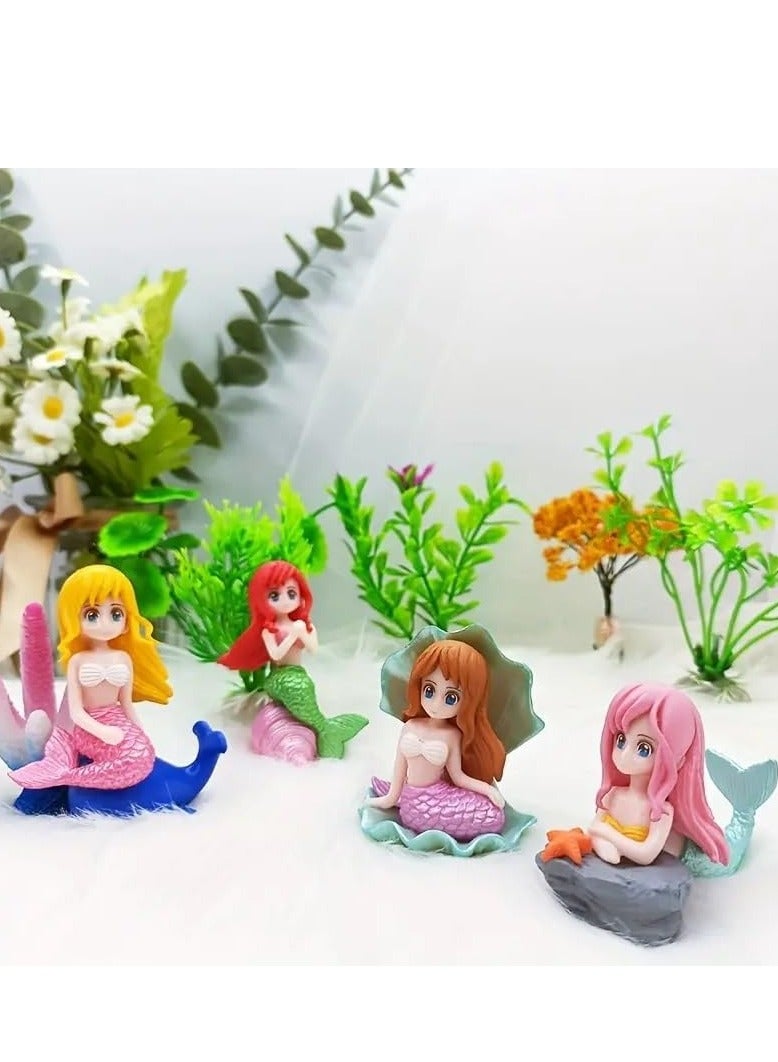 Altheqa Miniature Mermaid Cute Resin Toys for Aquarium Fish Tank Decoration and Desk, Terrarium, Cake and Indoor DIY Decorations (2 Pcs Any Mermaid) - Image 2