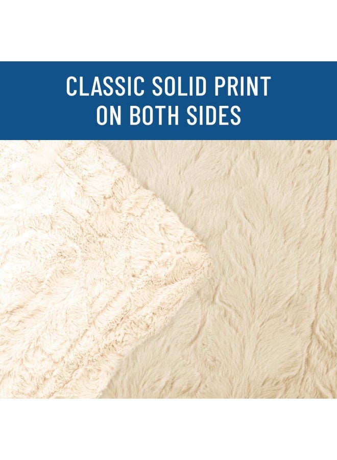 Everlasting Comfort Luxury Faux Fur Throw Blanket - Super Soft  Fluffy  Warm  Cozy  Plush  Fuzzy  Thick  Large - For Couch  Sofa  Living Room Or Bed - Fall And Winter Accessories - 50 X65   Ivory - Image 3