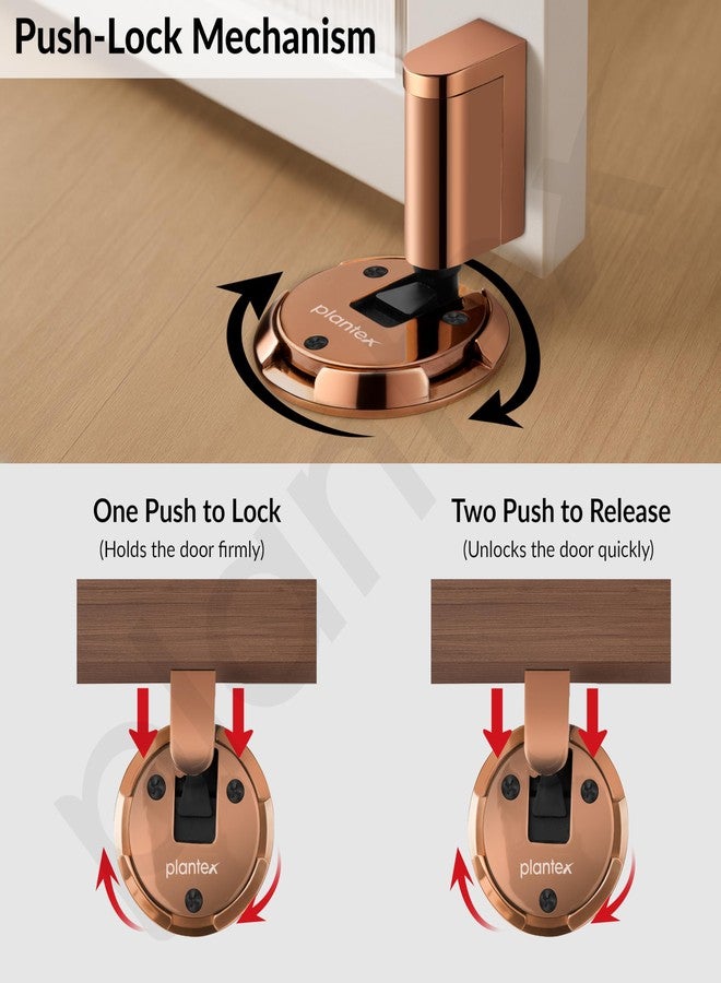 Plantex Door Stopper for Home/Floor Mounted Doors Stopper/Door Stoppers for Hotel/Office/Stops for Door -Pack of 1 (Rose Gold) - Image 5