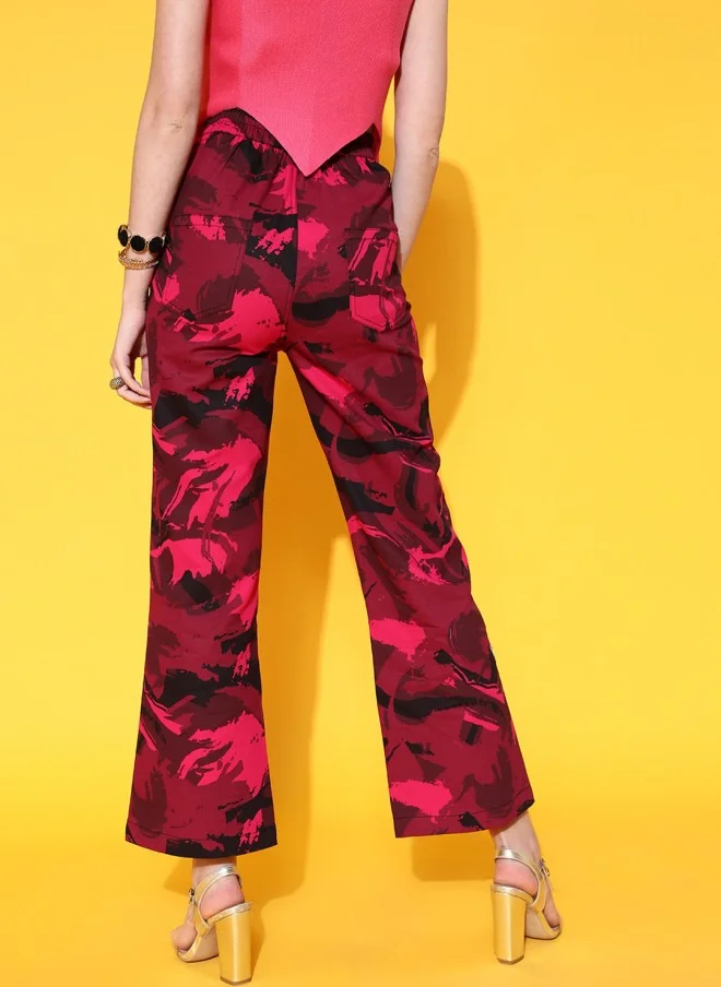 STREET 9 Fuchsia Floral Trousers for Women