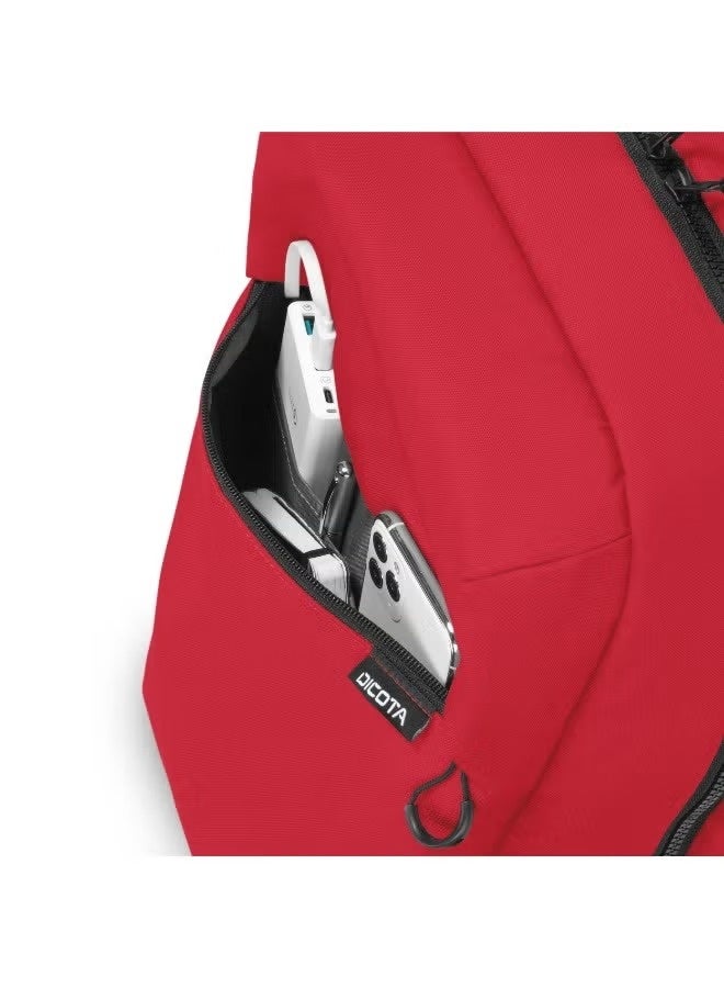 ديكوتا حقيبة ظهر Dicota D32121-RPET COMMUTER لأجهزة اللابتوب مقاس 13 إلى 16 بوصة، سعة 16 لتر، مقاومة لرذاذ الماء، خفيفة الوزن، باللون الأحمر - Image 4