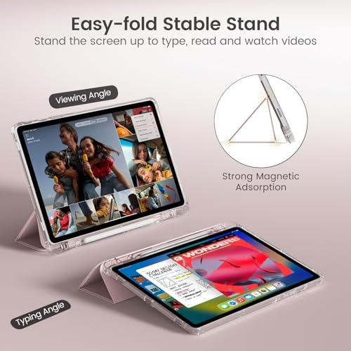 KenKe Cover for Samsung Galaxy Tab S9 11-Inch 2023 with S Pen Holder, Slim Trifold Stand Protective Tablet Case with Hard Back Shell, Auto Wake/Sleep & Multi-Angle Viewing for Samsung Tab S9, Pink - Image 3