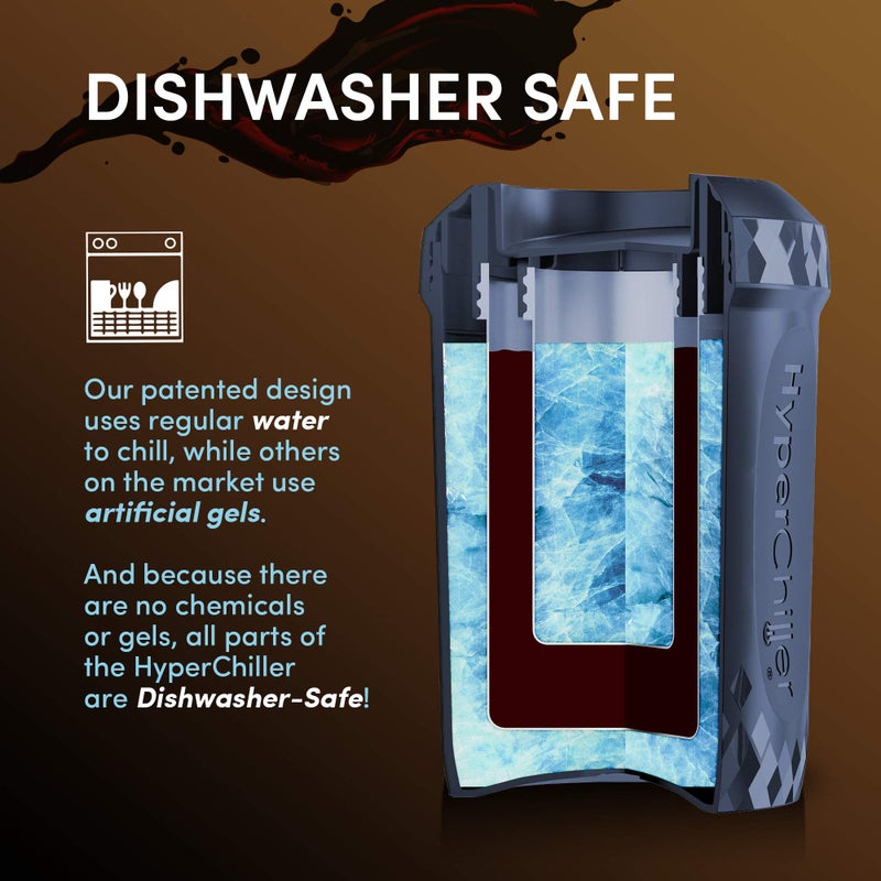 HyperChiller HC2BG# Patented Iced Coffee/Beverage Cooler, NEW, IMPROVED,STRONGER AND MORE DURABLE! Ready in One Minute, Reusable for Iced Tea, Wine, Spirits, Alcohol, Juice, 12.5 Oz, Cobalt - Image 2