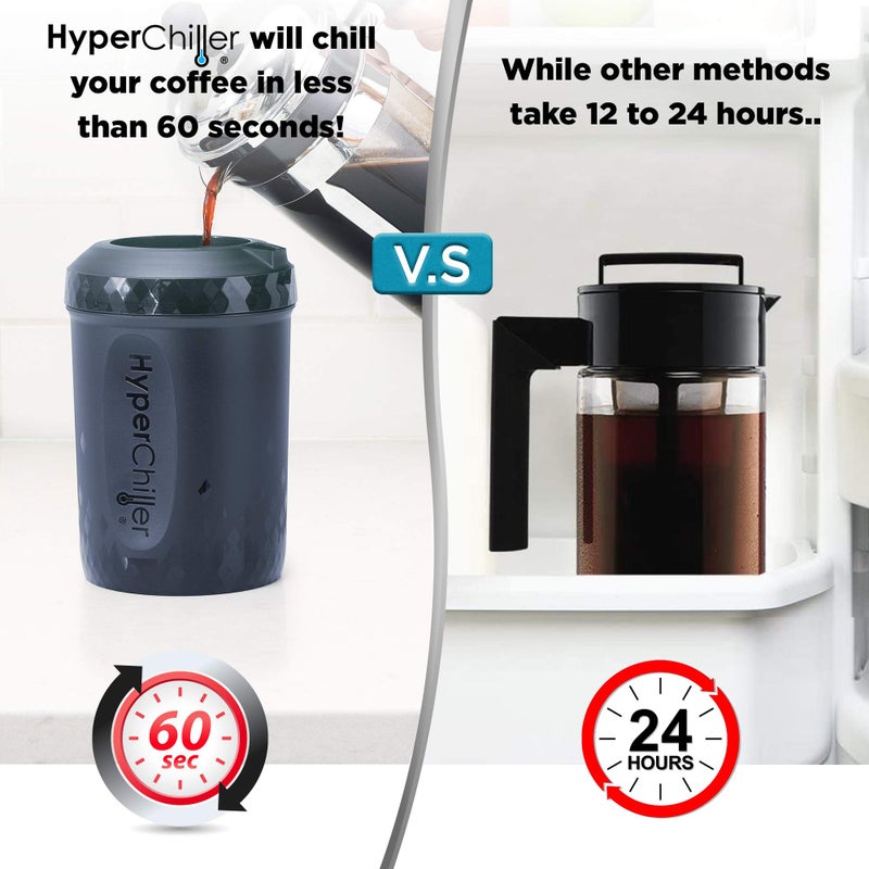 HyperChiller HC2BG# Patented Iced Coffee/Beverage Cooler, NEW, IMPROVED,STRONGER AND MORE DURABLE! Ready in One Minute, Reusable for Iced Tea, Wine, Spirits, Alcohol, Juice, 12.5 Oz, Cobalt - Image 3