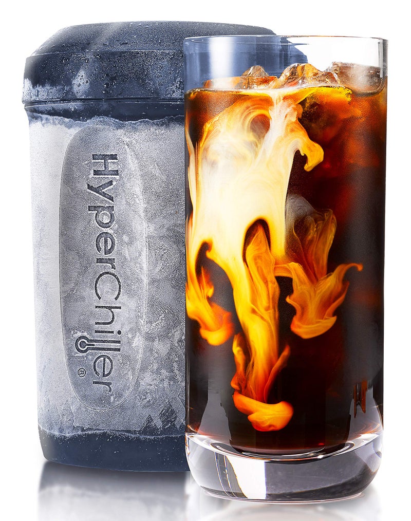 HyperChiller HC2BG# Patented Iced Coffee/Beverage Cooler, NEW, IMPROVED,STRONGER AND MORE DURABLE! Ready in One Minute, Reusable for Iced Tea, Wine, Spirits, Alcohol, Juice, 12.5 Oz, Cobalt - Image 1