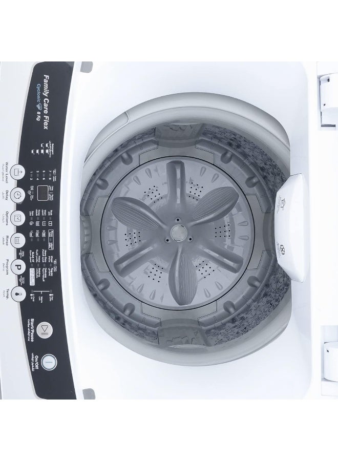 زانوسي غسالة ملابس زانوسي فاميلي كير، تحميل علوي، 8 كجم، ديجيتال، أبيض، ZWT80700W - Image 4