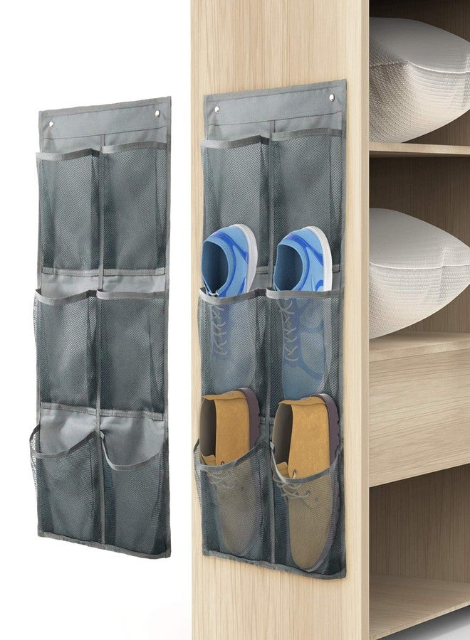 Yocice Wall Mounted Shoes Rack 2Pack/Can Store 6Pairs of Sneakers,with Sticky Hanging Mounts, Shoes Holder Storage Organizer Shelf,Door Shoe Hangers (SM06-Gray-2) - Image 1