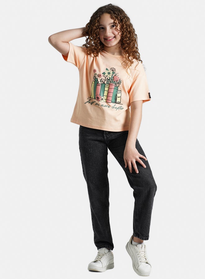 ريمينت تيشرت للبنات برسمة ورود سيمون  - Image 2