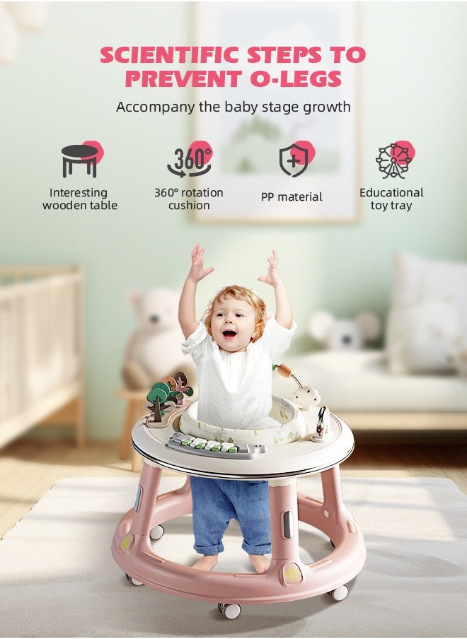 Soft Touch 5 In 1 Walker Baby Boy Girl 6 to 24 Months Foldable Baby Walker with Wheels Sit to Stand Baby Activity Center for Toddler Infant with Foot Pads Baby Standing Walker with Bouncer Learning Stroller Mode  - Image 3