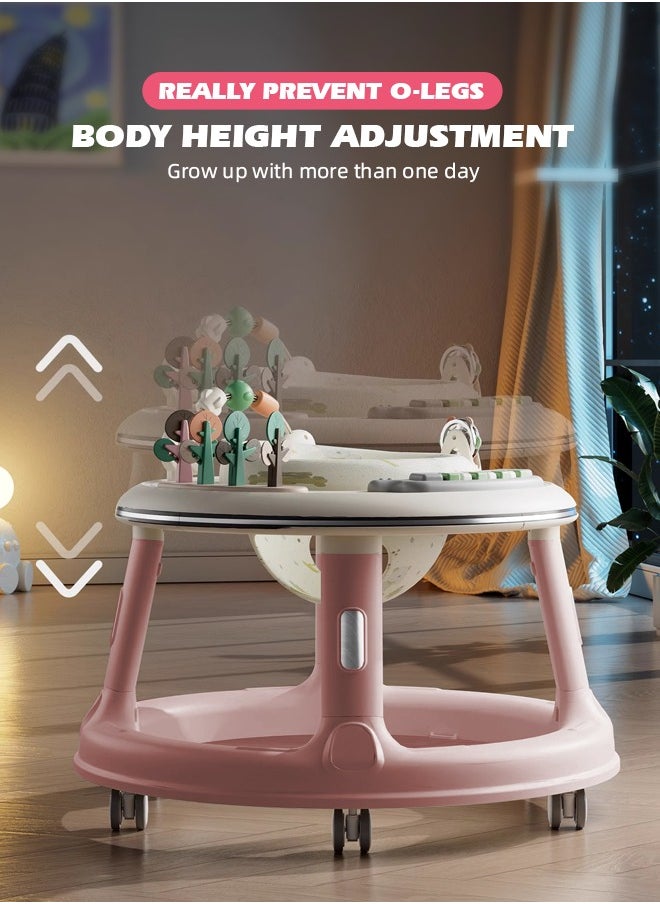 Soft Touch 5 In 1 Walker Baby Boy Girl 6 to 24 Months Foldable Baby Walker with Wheels Sit to Stand Baby Activity Center for Toddler Infant with Foot Pads Baby Standing Walker with Bouncer Learning Stroller Mode  - Image 4